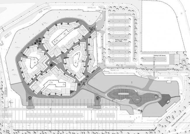 BIM Architecture | Lyon Outlets in France, white chambers form villages/Gianni Ranaulo Design