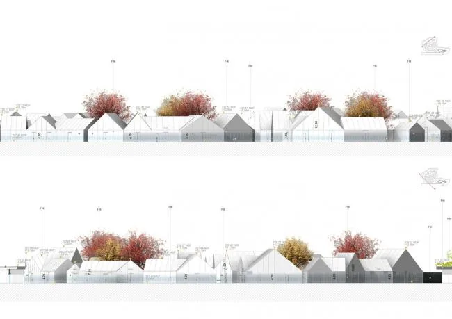 BIM Architecture | Lyon Outlets in France, white chambers form villages/Gianni Ranaulo Design