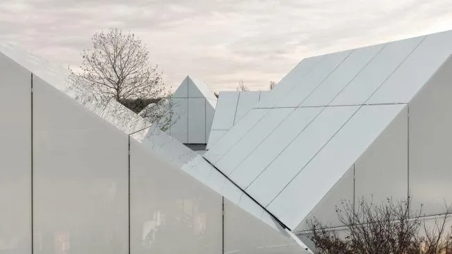 BIM Architecture | Lyon Outlets in France, white chambers form villages/Gianni Ranaulo Design