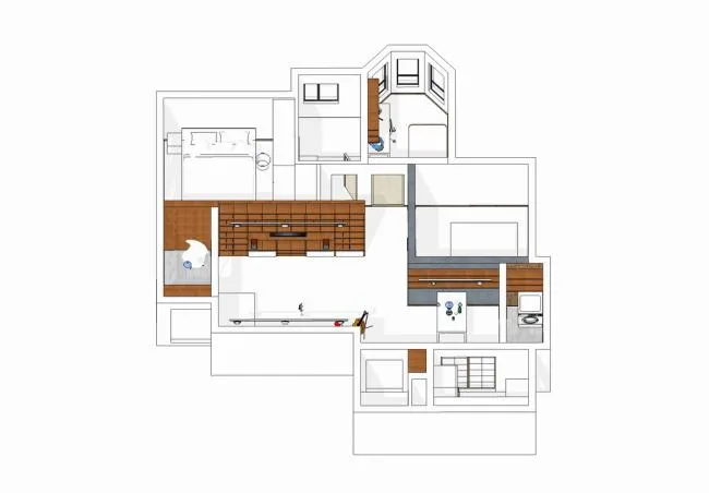 BIM Architecture | Fanghua; Daily Life in the Grid Wall of Home - Architect's Home/Jin Chao, Yan Luhong