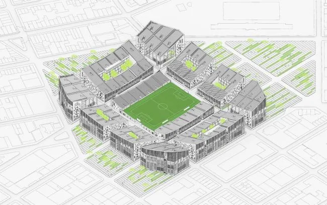 BIM Architecture | Rooftop Stadium in Urban Communities/Li Yueqi