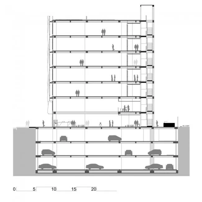 BIM Architecture | CORTEZZA Building, Wood Stone Dialogue with Nature/TERRANUM