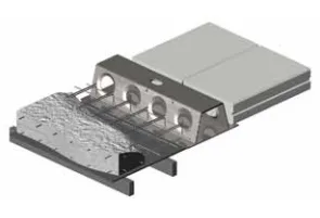 Delta beams with lightweight prefabricated concrete components and cast-in-place floor slabs