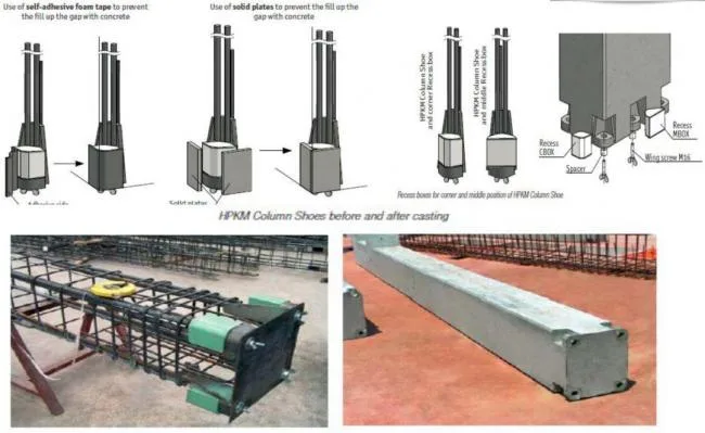 Column base connection seat installation