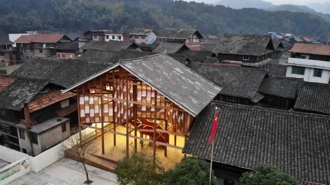 BIM architecture | Black tiles integrated into traditional villages: Gaobu Bookstore/Pengbi Port Chinese Year and Night School of Architecture Condition Lab