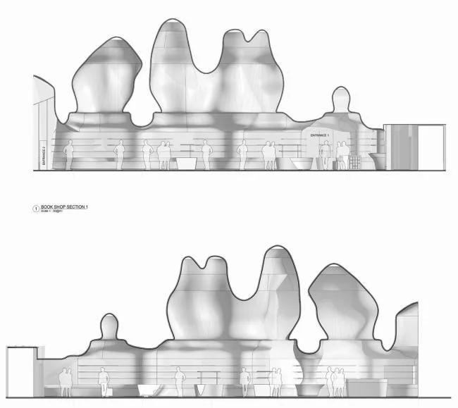 BIM Architecture | Clouds and Waves, Like Primitive Caves Penetrating Light: Qatar National Museum Shop/Koichi Takada Architectural Firm