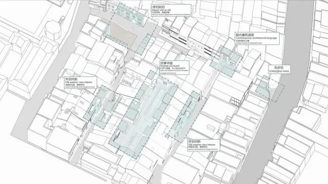 BIM Architecture | Xiguan Old Town Enning Road Yongqingfang Street Reform/Vertical Beam Society Architectural Design