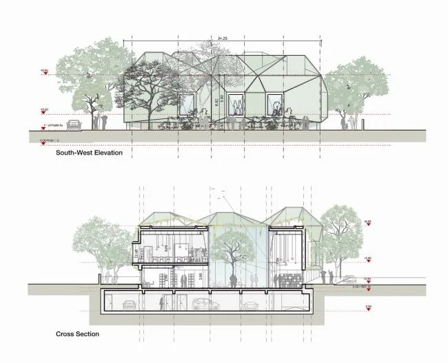 BIM Architecture | Like a 'Green Spaceship' - Madrid Municipal Library Project/3GATTI