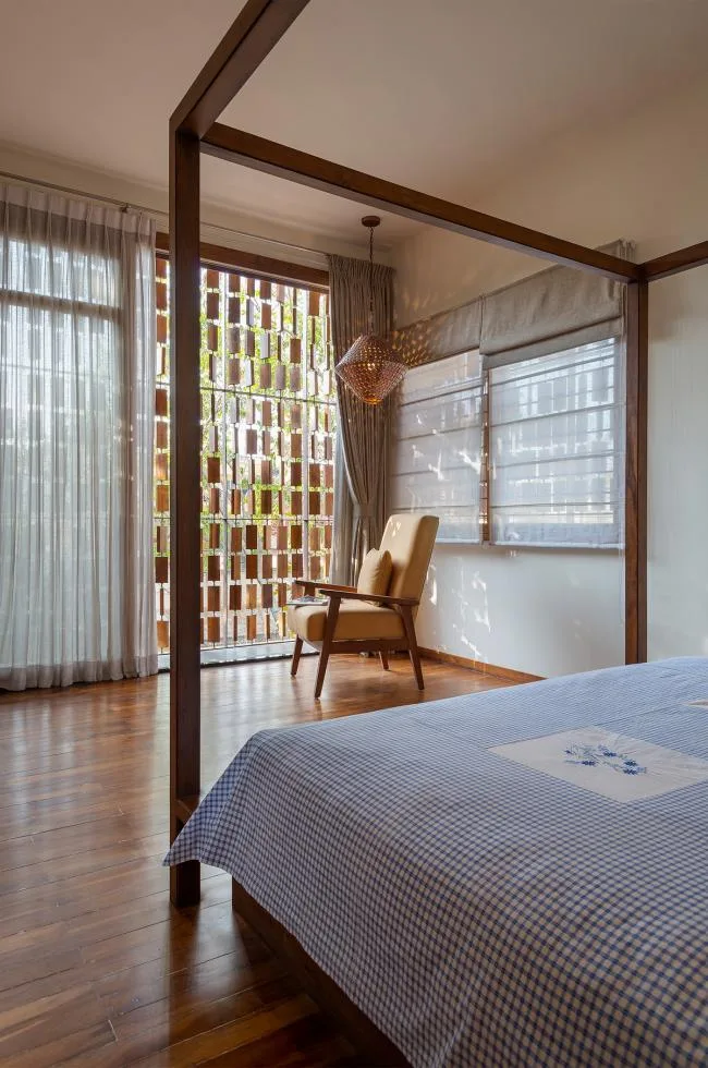 BIM architecture | Indian independent studio/studioXS with facade grille and wooden board resembling an abacus