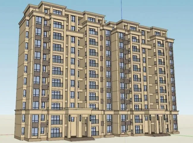 Sketchup Residential Model | High rise Residential Buildings, Residential Buildings, Classical Style