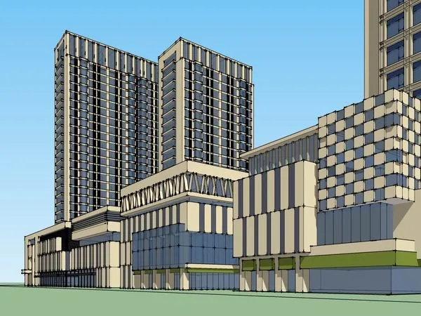 Sketchup Hotel Model | Multi story Inn, Hotel, Modern Style