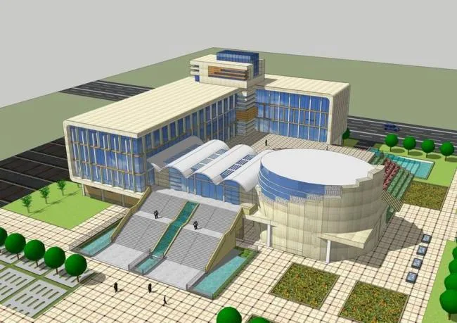 Sketchup Cultural Model | Multi story University Library, Cultural Architecture, Modern Style