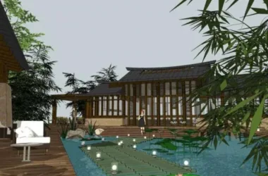 SketchUp Hotel Model Featuring a Traditional Chinese Courtyard Design-BIM WORLD