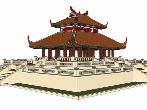 Sketchup Ancient Architecture Model | Grand Hall, Chinese Style, Multi story Ancient Architecture