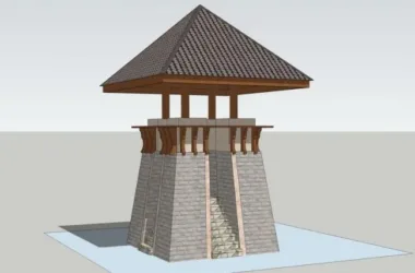 SketchUp Model: Southeast Asian Classical Style Pavilion Design-BIM WORLD