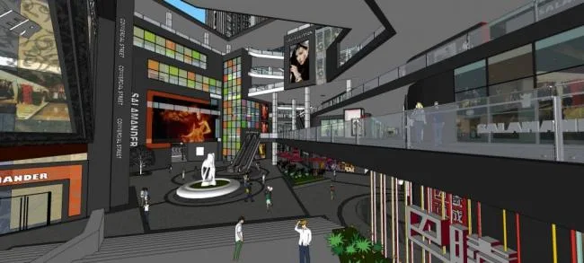 Sketchup Complex Model | Baling Shangcheng Commercial Complex, High rise Hotel Office, Multi story Commercial Skirt, Modern Style