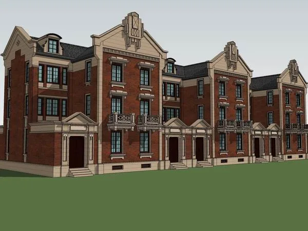 Sketchup Villa Model | Townhouse, Classical Style