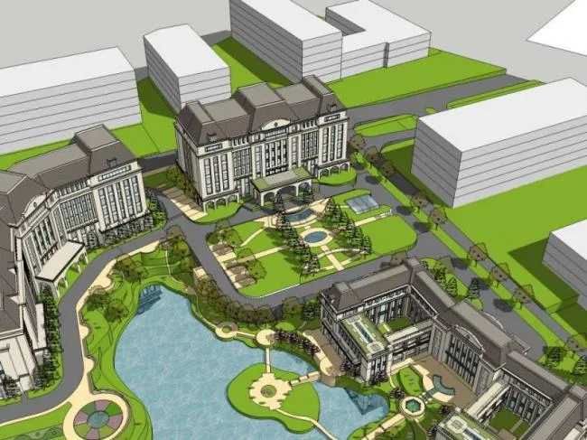 Sketchup Villa Model | Villa Cluster, Classical Style