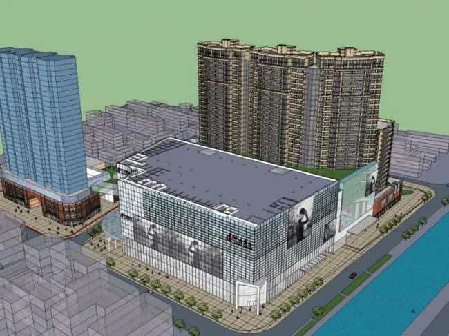 Sketchup Complex Model | Multi story Commercial and Residential Complex, Commercial, Residential, Classical Style