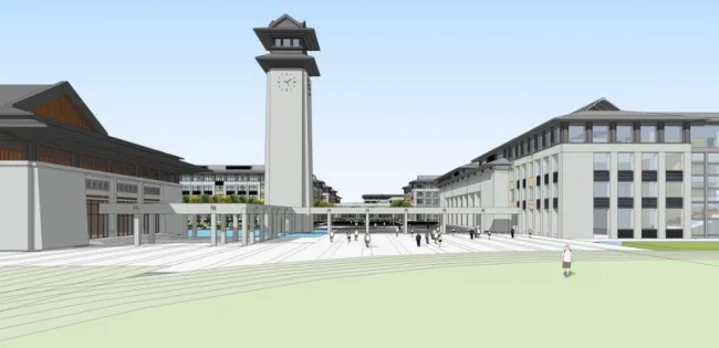 Multi-Story Middle School Design | Educational Architecture with Chinese Style in SketchUp