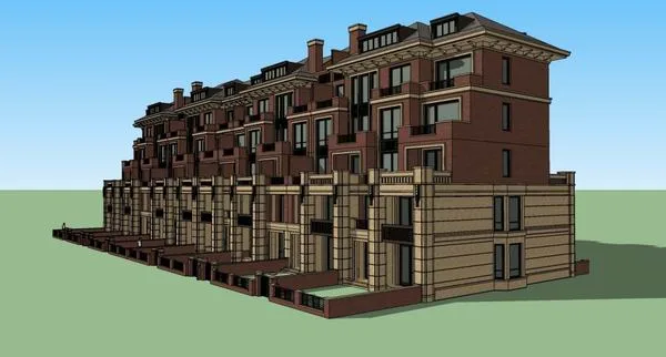 Sketchup Residential Model | Multi story Residence, Western style House, Classical Style