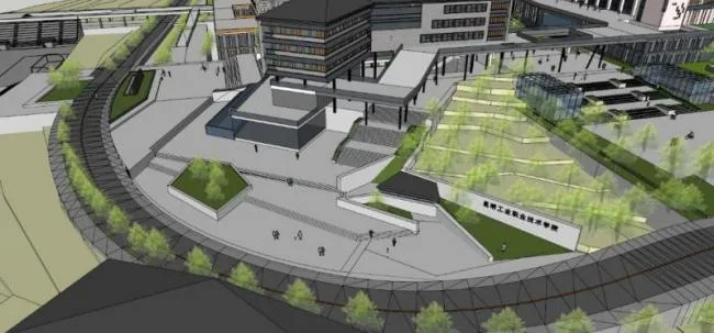 Modern Multi-Story University Campus SketchUp Model for Educational Architecture