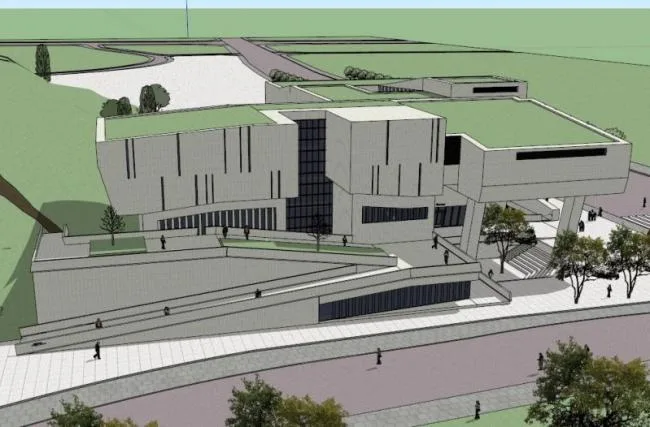 Sketchup Cultural Model | Multi story Archive, Cultural Architecture, Modern Style