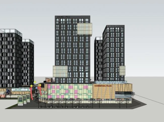 Sketchup Complex Model | Multi story Commercial Complex, Residential, Office, Modern Style
