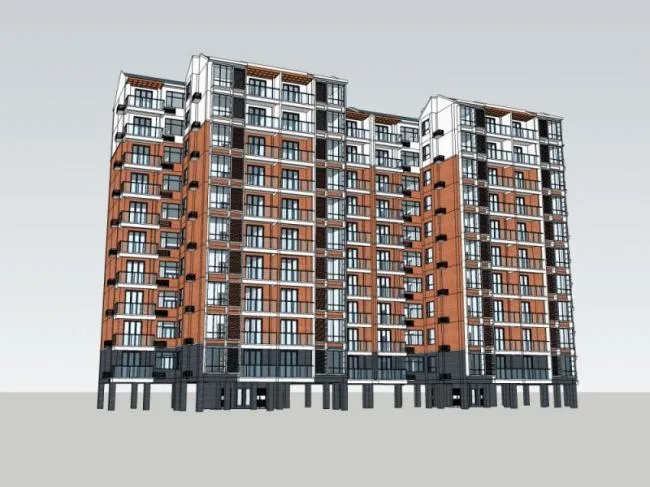 Sketchup Residential Model | High rise Residential Buildings, Modern Style