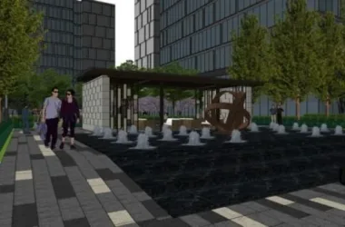 SketchUp Landscape Design: Modern Industrial Park and Office Outdoor Spaces-BIM WORLD