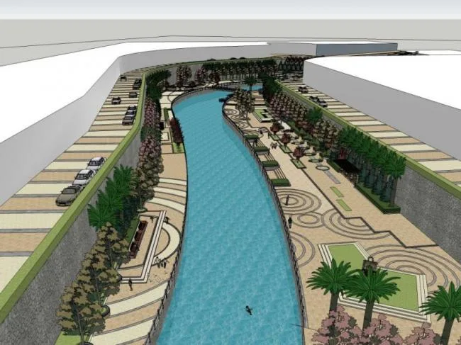 Sketchup Landscape Model | Waterfront Landscape, Modern Style