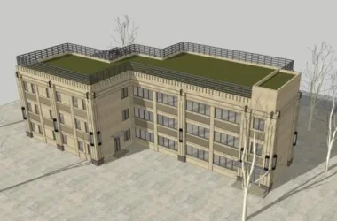 SketchUp Model: Multi-Story Small Office Building and Clubhouse in Neoclassical Style-BIM WORLD