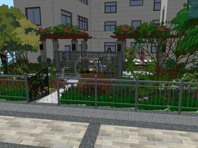 Sketchup Landscape Model | Villa Courtyard, Chinese Style