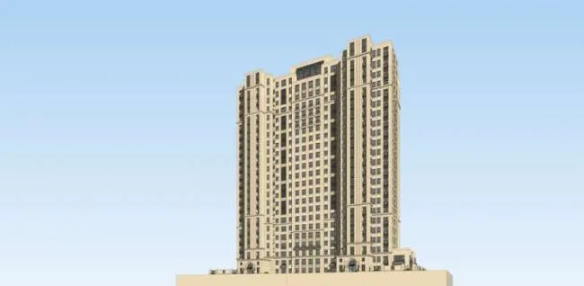 Sketchup Residential Model | High rise Residential Buildings, Classical Style
