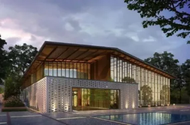 SketchUp Business Model: Modern Multi-Story Clubhouse with Courtyard at the Foot of Lishan Mountain, Lintong, Xi'an-BIM WORLD