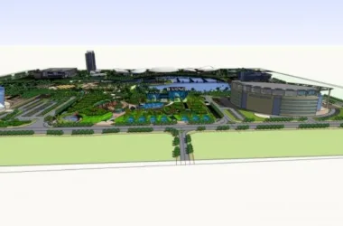 Modern Commercial Landscape Design in SketchUp-BIM WORLD