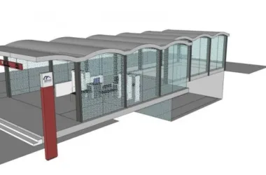 SketchUp: Modern Station Road Bridge with Subway Entrance and Exit-BIM WORLD