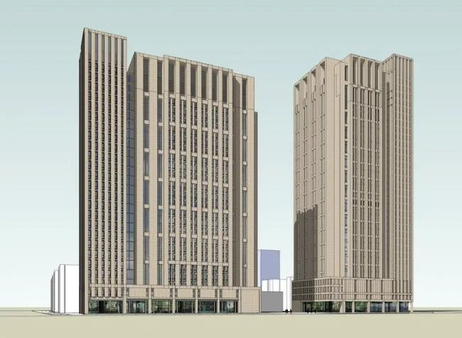 Sketchup Office Model | High rise Office Building, Neoclassical Style