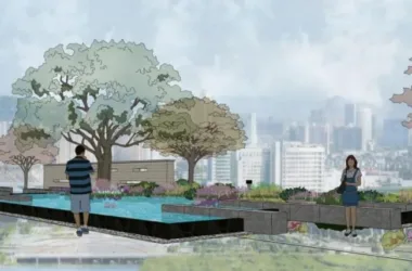 Modern Square Landscape Design in SketchUp Model-BIM WORLD