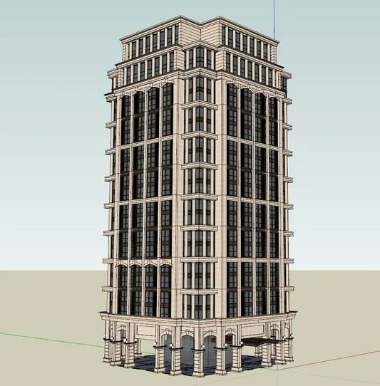 Sketchup Residential Model | High rise Residential Buildings, Modern Style