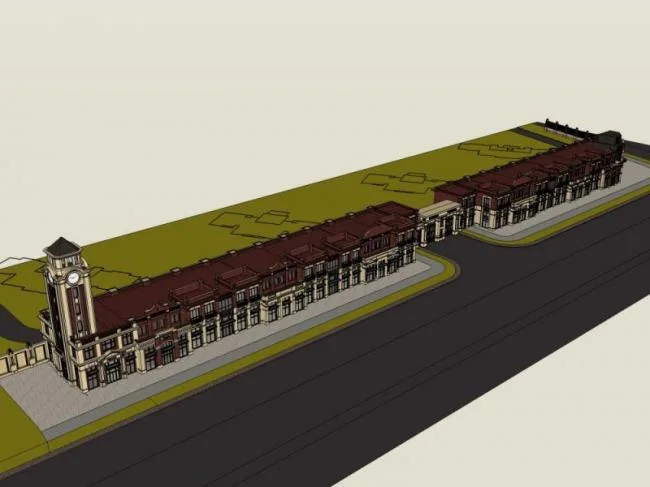 Sketchup Business Model | Multi story Business Center, Classical Style