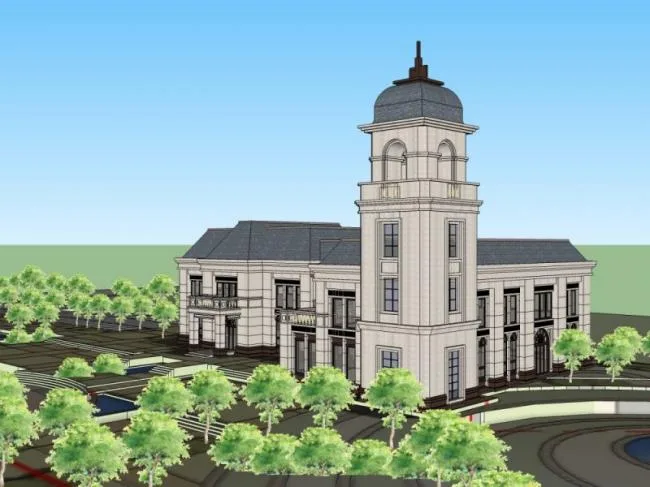 Sketchup Business Model | Multi story Clubhouse, Classical Style