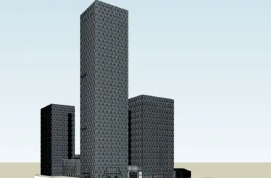 SketchUp Model of a Modern Super High-Rise Commercial and Office Complex-BIM WORLD