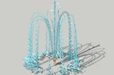 SketchUp Material Model: Dryland Water Fountain and Landscape Components-BIM WORLD