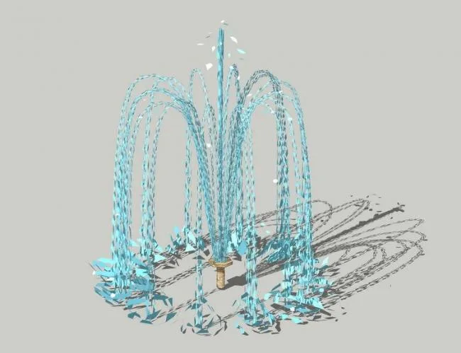 SketchUp Material Model: Dryland Water Fountain and Landscape Components