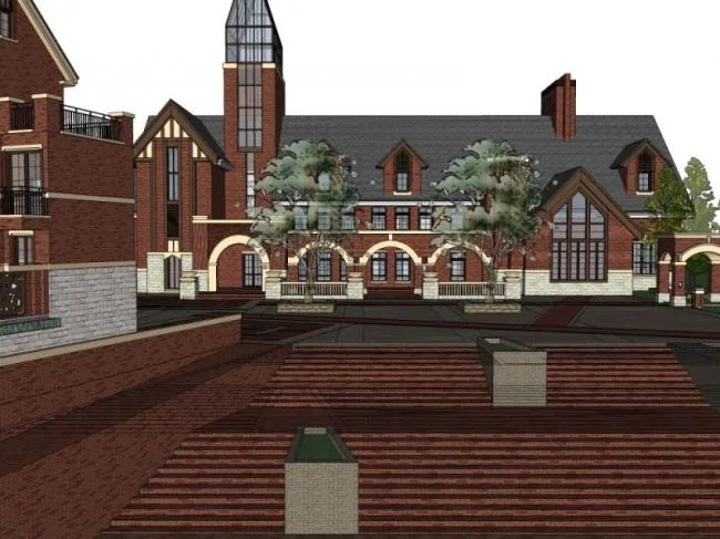 Sketchup Business Model | Multi story Clubhouse, British Style