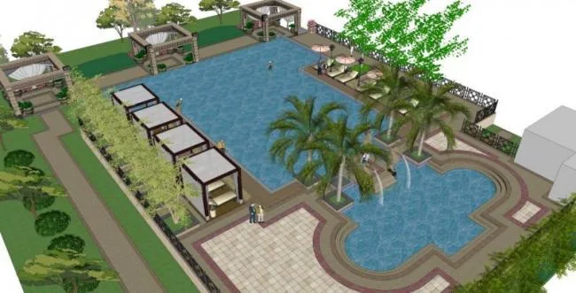 Sketchup Landscape Model | Waterfront Landscape, Leisure Landscape, Modern Style