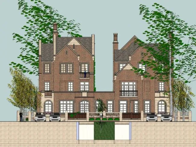 Sketchup Villa Model | Twin Villa, Classical Style