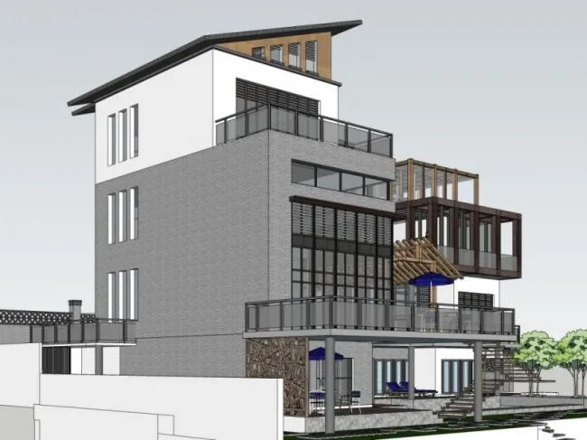 Sketchup Villa Model | Stacked Villa, Modern Style