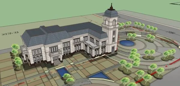 Sketchup Residential Model | Multi story Sales Office, Residential, French Classical Style